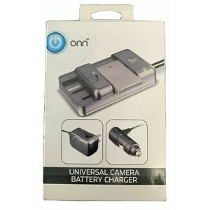 ONN Universal Camera Battery Charger Wall & Car Adapters For Lithium-lon Battery